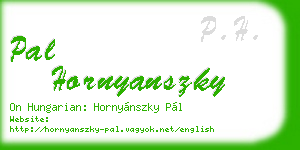 pal hornyanszky business card